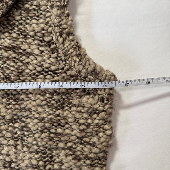 Charter Club Brown Chunky Knit Faux Fur Collar Sweater Vest Petite - Picture 3 of 8